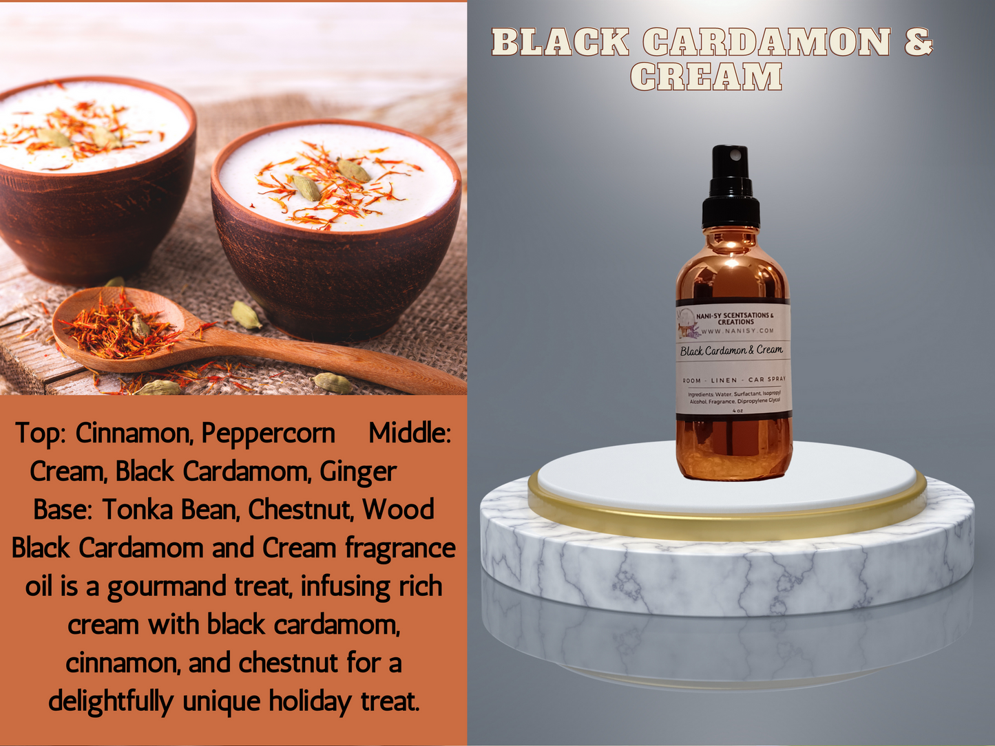 BLACK CARDAMON & CREAM ROOM SPRAY